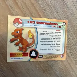 1999 Topps Pokemon TV Animation Series 1 Charmeleon #05 Blue Logo Non Holo CLEAN - Image 2