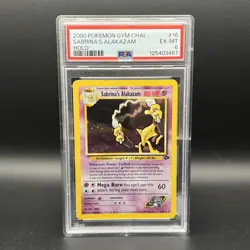 2000 POKEMON GYM CHALLENGE 16 SABRINA'S ALAKAZAM HOLO PSA 6 EXCELLENT-MINT - Image 1