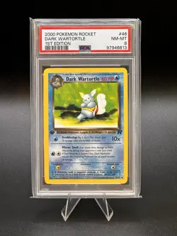 *1st Edition* Team Rocket Dark Wartortle #46 Pokemon TCG Vintage Graded PSA 8 - Image 1