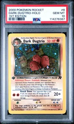 2000 Pokemon PSA 10 Dark Dugtrio 6/82 Team Rocket Holo - Image 1