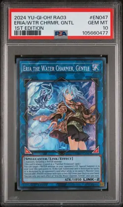 PSA 10 (POP 1) YU-GI-OH! RA03-EN047 ERIA THE WATER CHARMER, GENTLE (Super Rare) - Image 1