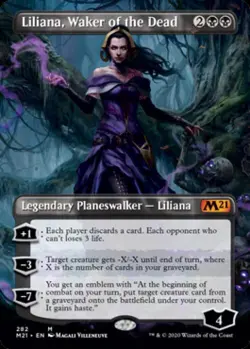 MTG English Borderless Liliana, Waker of the Dead NM Normal Magic 2021 Core Set - Image 1
