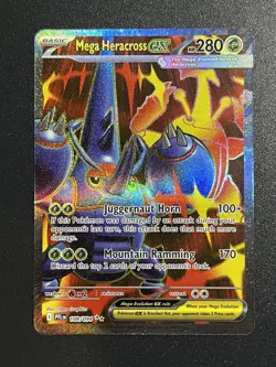 Mega Heracross ex FULL ART 108/094 Pokemon Cards Phantasmal Flames - PACK FRESH - Image 1