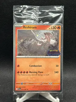 Reshiram 17/94 - Phantasmal Flames Stamped Promo - Sealed Pokemon Card - NM/M - Image 1