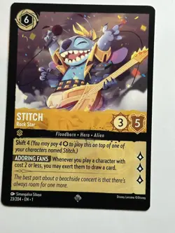 Stitch - Rock Star Super Rare The First Chapter 23/204 NM Lorcana Card - Image 1