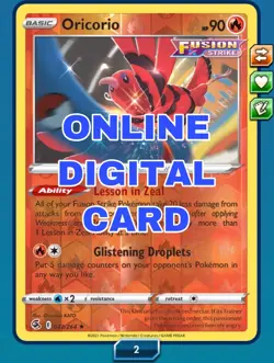 Oricorio 042/264 REVERSE HOLO Fusion Strike Pokemon TCG Online Digital Card - Image 1