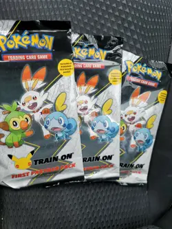 Pokemon TCG First Partner Pack - Galar 3 Jumbo Cards + 2 Booster Packs Lot of 3 820650809613 - Image 1