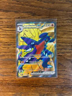 Pokemon TCG Destined Rivals Cynthia's Garchomp EX Full Art Ultra Rare 215/182 - Image 1
