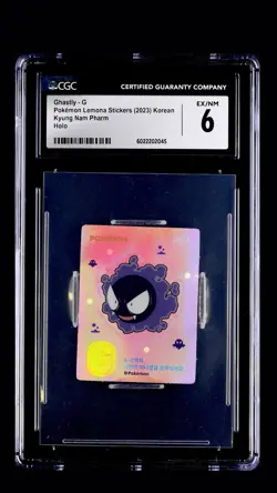 Pokemon 2023 Korean Lemona Sticker Ghastly CGC 6 NM POP 1 Low Pop Graded Slab - Image 1