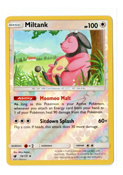 Pokemon TCG Miltank #78/111 SM: Crimson Invasion Reverse Holo Rare Game Freak NM - Image 1