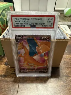 ??2020 POKEMON SWSH BSP CHARIZARD V CHMPN.PATH ELITE TRNR.BOX #050 PSA 9?? FS~!! - Image 1