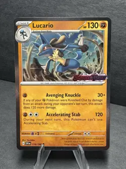 Pokemon TCG Lucario 114/198 Scarlet & Violet Stamped Promo Cosmos Holo NM - Image 1