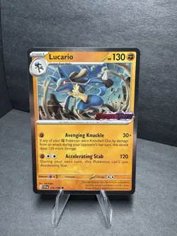 Pokemon TCG Lucario 114/198 Scarlet & Violet Stamped Promo Cosmos Holo NM - Image 2