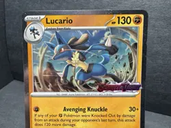 Pokemon TCG Lucario 114/198 Scarlet & Violet Stamped Promo Cosmos Holo NM - Image 3