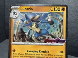 Pokemon TCG Lucario 114/198 Scarlet & Violet Stamped Promo Cosmos Holo NM - Image 5