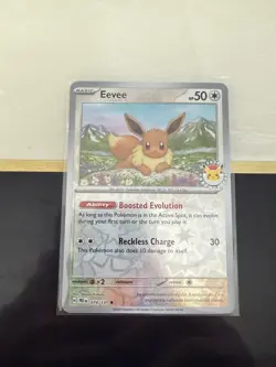 Eevee - (Pokemon Day 2025) (Reverse Cosmos Holo) 074/131 RAW NM M RARE PIKACHU - Image 1