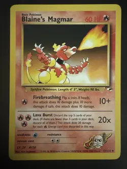 ?? Vintage Pokemon Gym Heroes, Challenge rare uncommon lot Blaine Magmar - Image 3