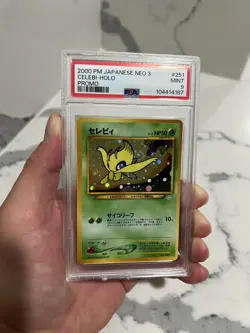 Celebi PSA 9 SWIRL No.251 Neo 3 Promo Holo Card Japanese Pokemon 2000 - Image 1