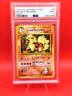 Pokemon Card Blaine's Arcanine Holo 1999 Gym 2 Japanese - PSA 9 NEW CERT - Image 1
