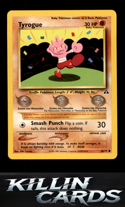 Tyrogue 66/75 Common Neo Discovery Pokemon Card LP - Image 1