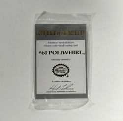 Pokemon #61 Poliwhirl Burger King 23k Gold Plated Trading Card & Pokeball 1999 - Image 4