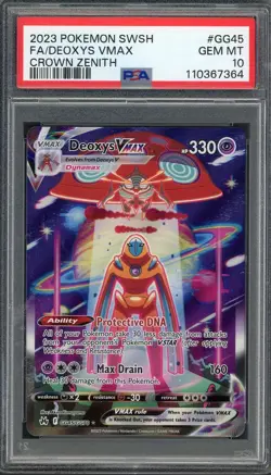PSA 10 Deoxys VMAX Crown Zenith GG45/GG70 Holo Pokemon Card B24 - Image 1