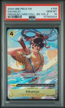 KIKUNOJO Premium Card Collection Best Vol. 2 OP06-104 One Piece PSA 10 - Image 1