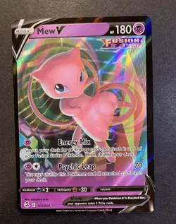 Mew V 113/264 Fusion Strike Pokemon TCG NM - Mint Ultra Rare PACK FRESH Card! - Image 1