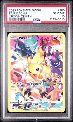 Pokemon Pikachu TCG Crown Zenith Full Art Secret Rare Card 160/159 PSA 10 - Image 1
