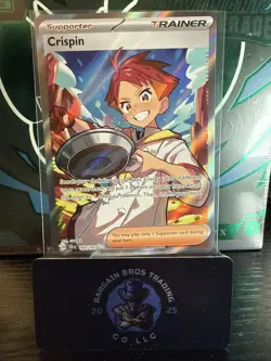 Pokemon Stellar Crown Crispin Full Art Ultra Rare Card 164/142 NM Condition - Image 1