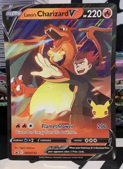 2021 Jumbo Black Star Promo Holo Lance's Charizard V Pokemon Card SWSH133 JW - Image 1