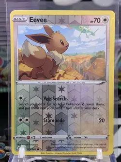 Eevee 125/203 Evolving Skies 2021 Reverse Holo Foil Pokemon TCG Card NM JW 10P - Image 1