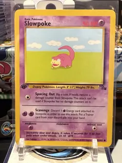 Pokemon TCG Slowpoke Fossil 55/62 Regular 1st Edition Common Card JW 12P - Image 1