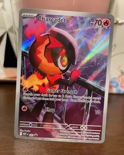 Pokemon TCG Charcadet 022 Phantasmal Flames ETB Black Star Promo Card - NM - Image 1