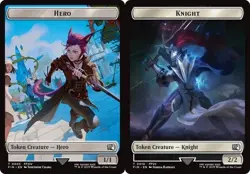 2x MTG Hero (0003) Knight (0010) Double-Sided Token - NM-Mint Final Fantasy - Image 1