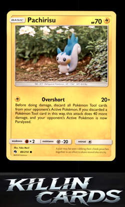 Pachirisu 80/214 Pokemon Common SM - Lost Thunder Card NM - Image 1