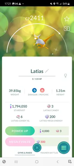 Pokemon Go Shiny Legendary Latias - Image 1