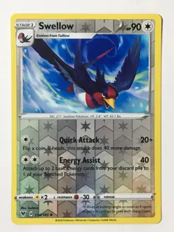 Swellow 134/185 Reverse Holo Uncommon Vivid Voltage Pokemon Pack Fresh - Image 1