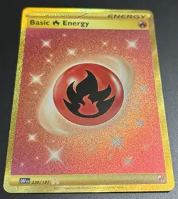 Pokemon Obsidian Flames Fire Energy 230/197 Hyper Rare Gold Holo Textured NM/M - Image 3