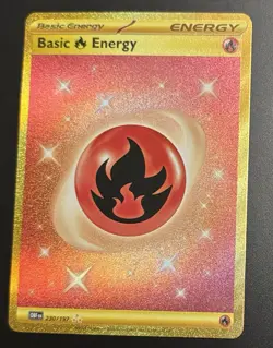 Pokemon Obsidian Flames Fire Energy 230/197 Hyper Rare Gold Holo Textured NM/M - Image 4