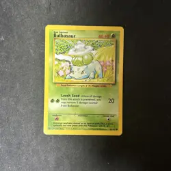 Bulbasaur 44/102 Pokemon Base Set WOTC Vintage D19 - Image 1