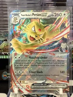 Pokemon TCG Destined Rivals Team Rocket's Persian EX 150/182 Near Mint TZ 12H - Image 1