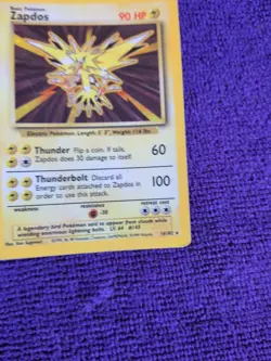 Pokemon TCG Zapdos Base Set Holo Unlimited Rare Card 16/102 ?? - Image 3