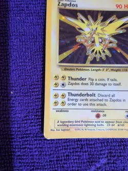 Pokemon TCG Zapdos Base Set Holo Unlimited Rare Card 16/102 ?? - Image 4