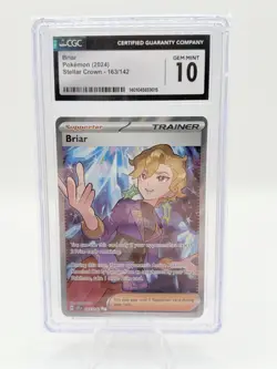 CGC 10 Briar 163/142 Stellar Crown Secret Rare Pokemon Trainer Card - Image 1