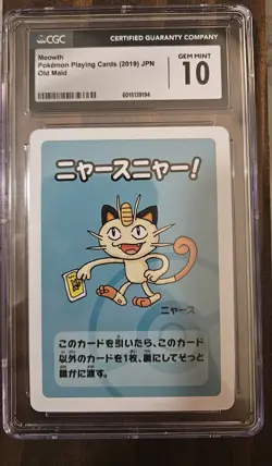 CGC 10 Meowth Old Maid 2019 Japanese Pokemon Card - Image 1
