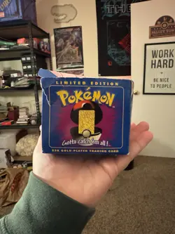VINTAGE 1999 BK Pokemon Jigglypuff 24K Gold Plated Trading Card Blue Box Sealed - Image 2
