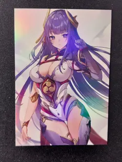Raiden Shogun Goddess Story Doujin HoloFoil Waifu Trading Card Genshin Impact - Image 1