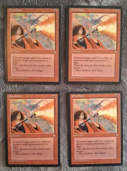 MTG Ice Age - Pyroblast (x4) - LP/NM - very nice looking cards - Image 1