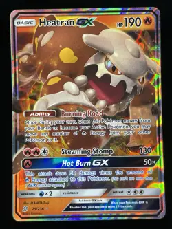 Pokemon Card Heatran GX 25/236 TCG Unified Minds Ultra Rare NM - Image 1